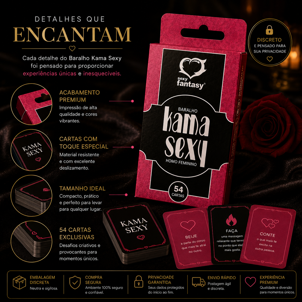 Baralho Erótico Hétero - Homossexual Gay - Lésbica Com 54 Cartas