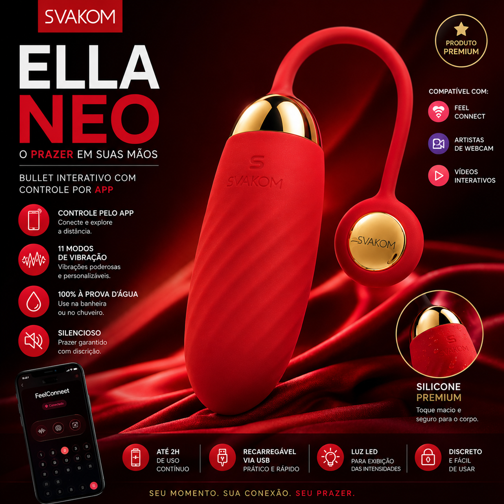 Vibrador Cápsula SVAKOM Ella Neo Recarregável com Controle por App Bluetooth